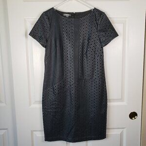Muse NWOT Black Perforated Faux Leather Mini Dress Size 4 Date night